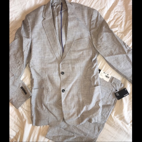 Murano Linen grey and blue suit - stunning!